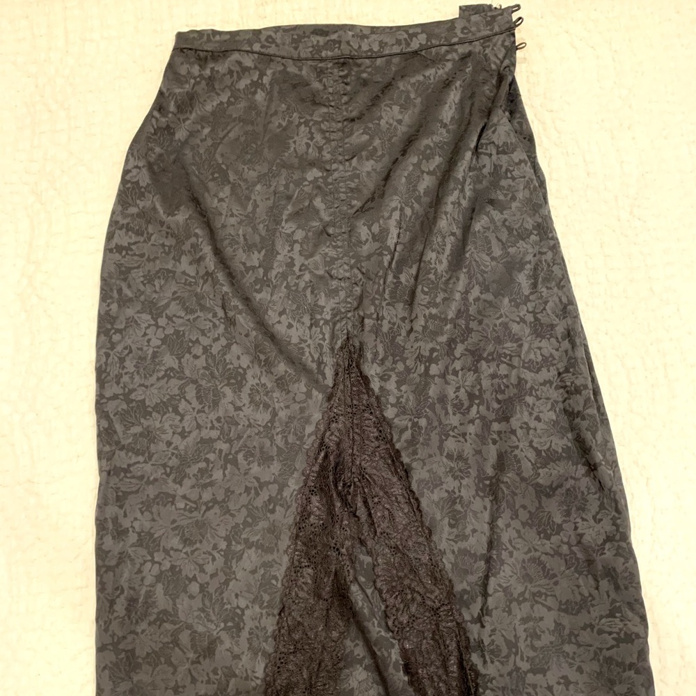 FREE PEOPLE silk skirt with lace detail